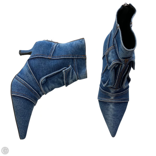 Boots Ankle Heels By Cmf In Blue Denim, Size: 6
