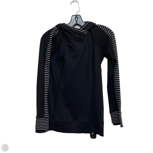 Athletic Top Long Sleeve Hoodie Designer By Lululemon In Black & White, Size: S