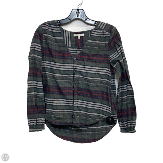 Top Long Sleeve By Madewell In Blue & Green, Size: Xxs