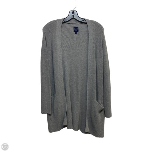 Sweater Cardigan By Gap In Grey, Size: M