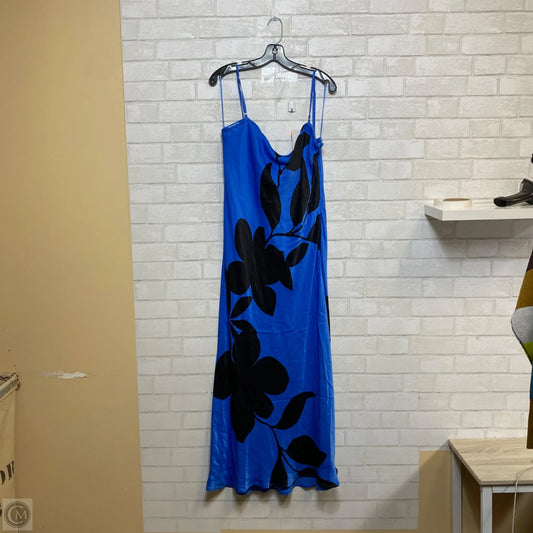 Dress Party Midi By Anthropologie In Black & Blue, Size: Xl