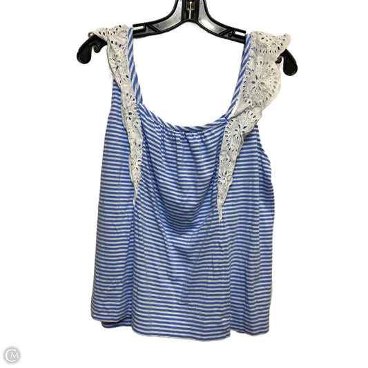 Top Sleeveless Designer By Vineyard Vines In Blue & White, Size: M