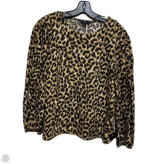 Top Long Sleeve By J. Crew In Animal Print, Size: L