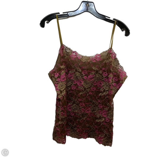 Tank Top By Josie Natori In Brown & Pink, Size: Xl