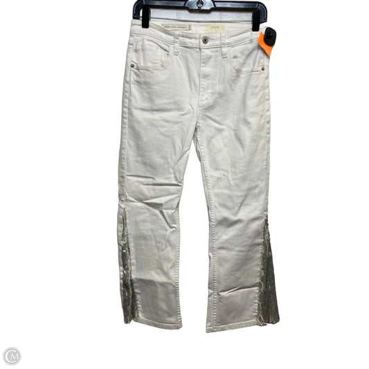 Jeans Cropped By Pilcro In White Denim, Size: 4