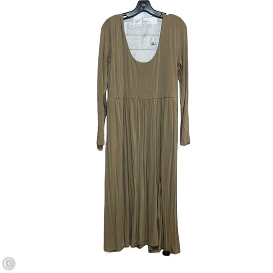 Dress Casual Midi By A New Day In Tan, Size: Xl