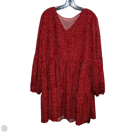 Dress Casual Short By Cmf In Red & White, Size: 2x