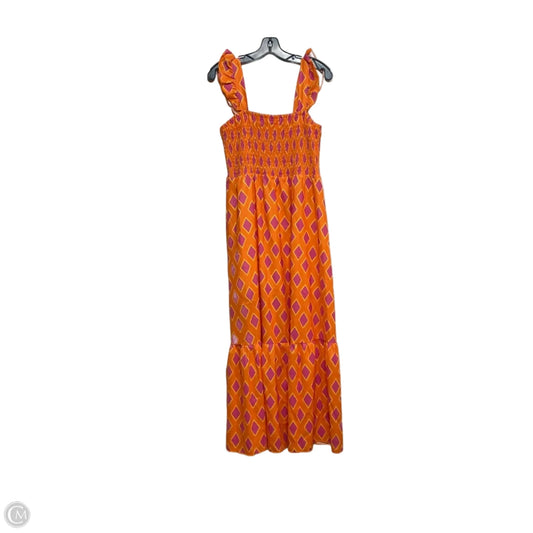 Dress Casual Maxi By Cmf In Orange & Pink, Size: L