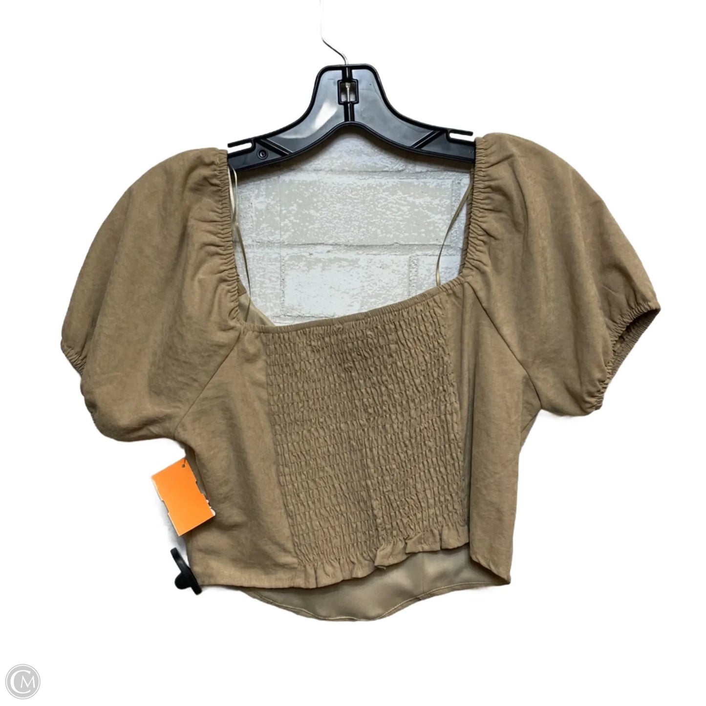 Top Short Sleeve By Kirious In Tan, Size: M