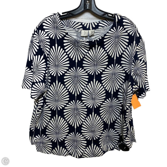Top Short Sleeve By Joie In Blue & White, Size: 1x