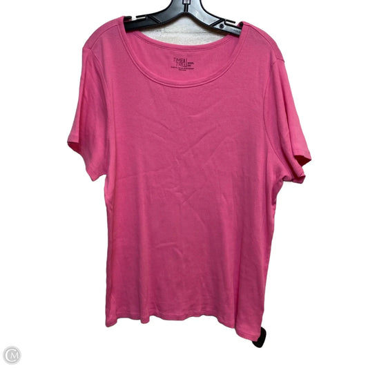Top Short Sleeve Basic By Time And Tru In Pink, Size: 3x