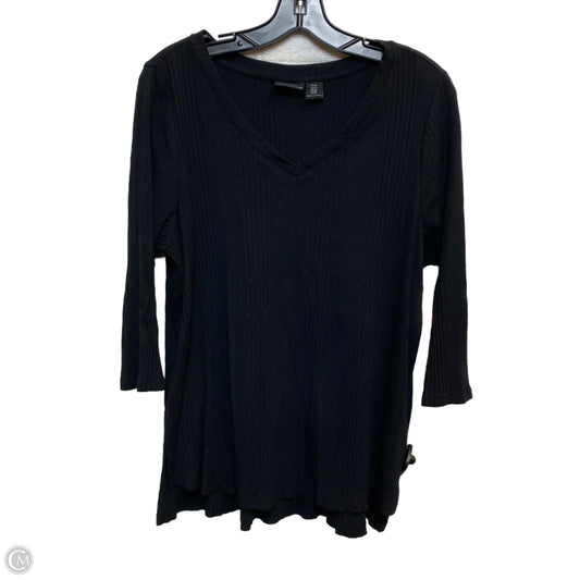 Top 3/4 Sleeve By Rachel Zoe In Black, Size: 1x
