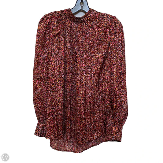 Blouse Long Sleeve By H&m In Pink & Red, Size: Xl