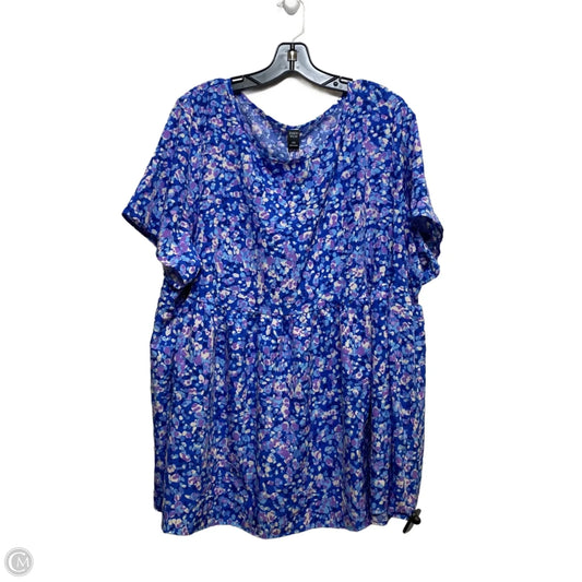 Top Short Sleeve By Emery Rose In Blue & Purple, Size: Xl