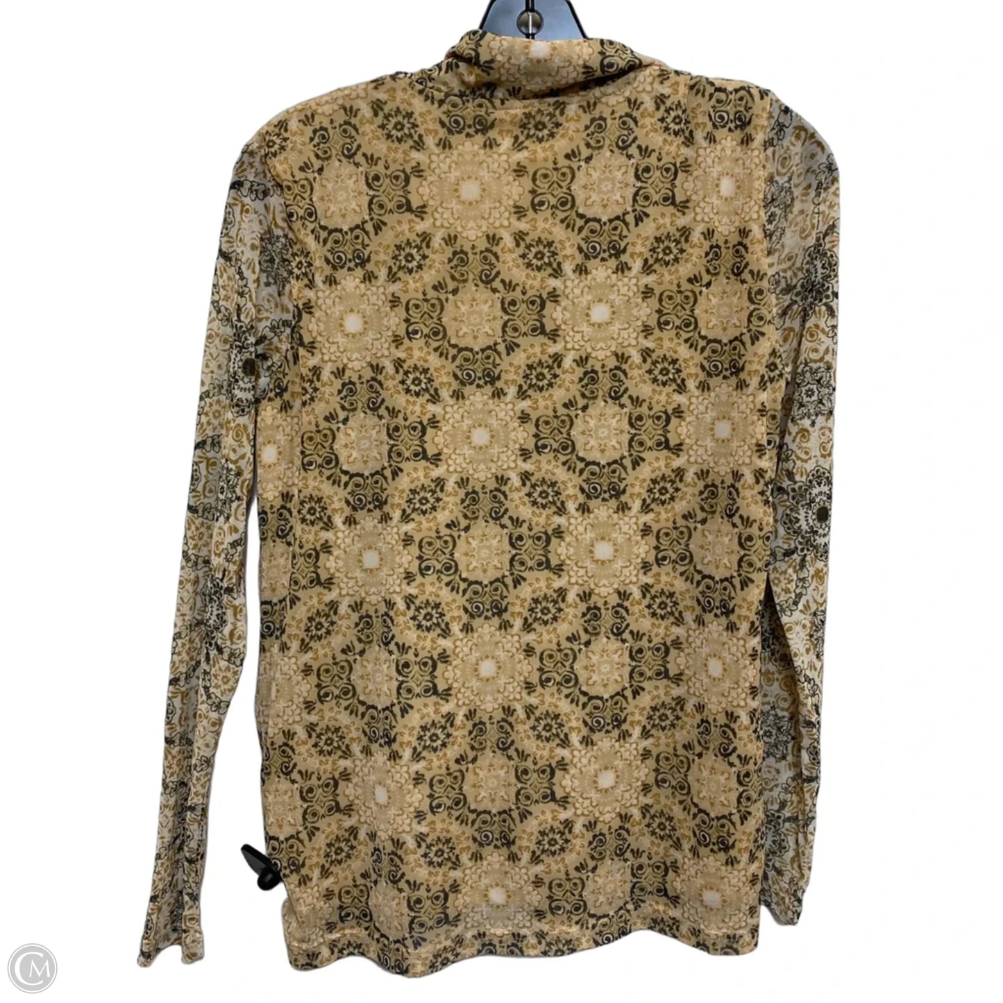 Top Long Sleeve By Jane And Delancey In Brown & Cream, Size: S