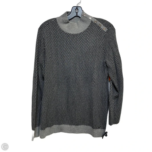 Sweater By Calvin Klein In Black & Grey, Size: M