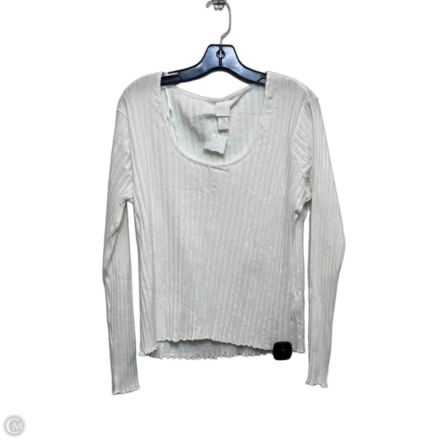 Top Long Sleeve Basic By H&m In Cream, Size: Xl