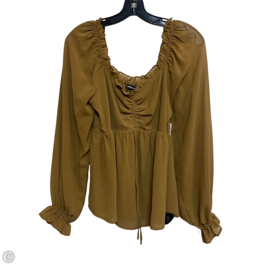 Top Long Sleeve By Love Wednesday In Brown, Size: S