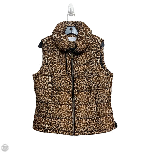 Vest Puffer & Quilted By Calvin Klein In Animal Print, Size: L