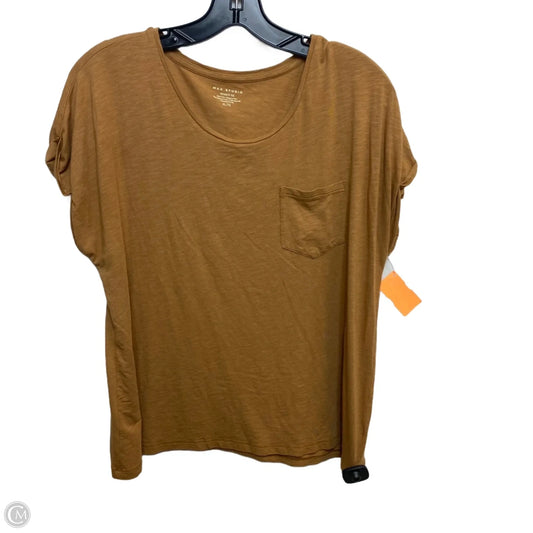 Top Short Sleeve Basic By Max Studio In Brown, Size: Xl