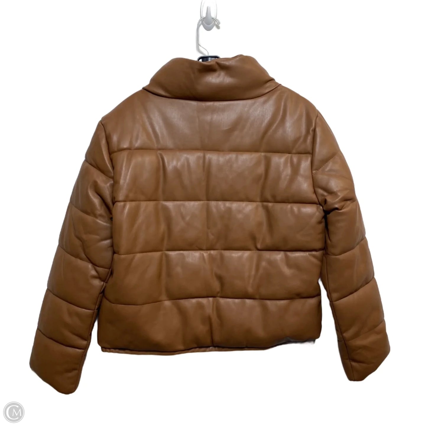 Jacket Puffer & Quilted By Sebby In Brown, Size: L