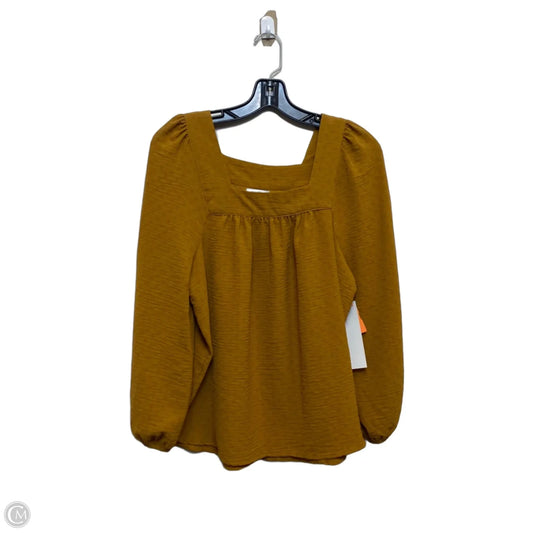 Top Long Sleeve By Wonderly In Brown, Size: Mp