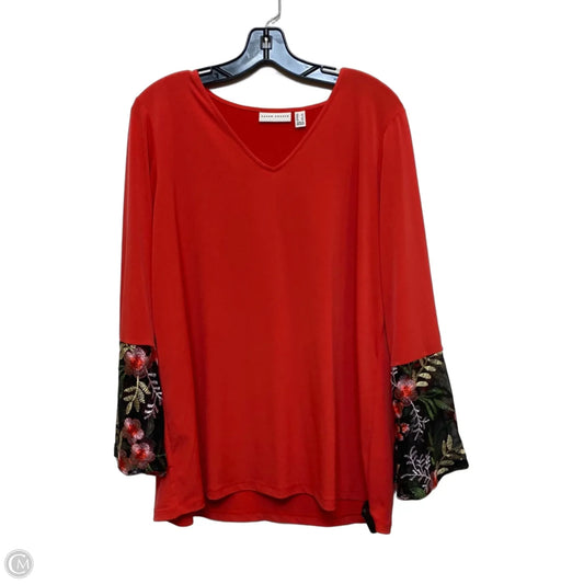 Top Long Sleeve By Susan Graver In Red, Size: L