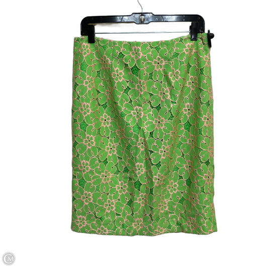 Skirt Designer By Lilly Pulitzer In Green & Pink, Size: 8
