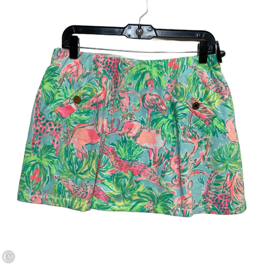 Skort Designer By Lilly Pulitzer In Green & Pink, Size: M