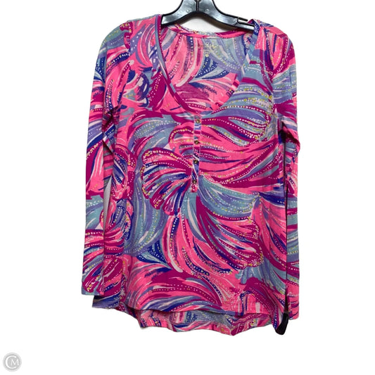 Top Long Sleeve Designer By Lilly Pulitzer In Pink & Purple, Size: S