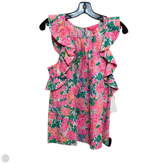 Top Sleeveless Designer By Lilly Pulitzer In Green & Pink, Size: M