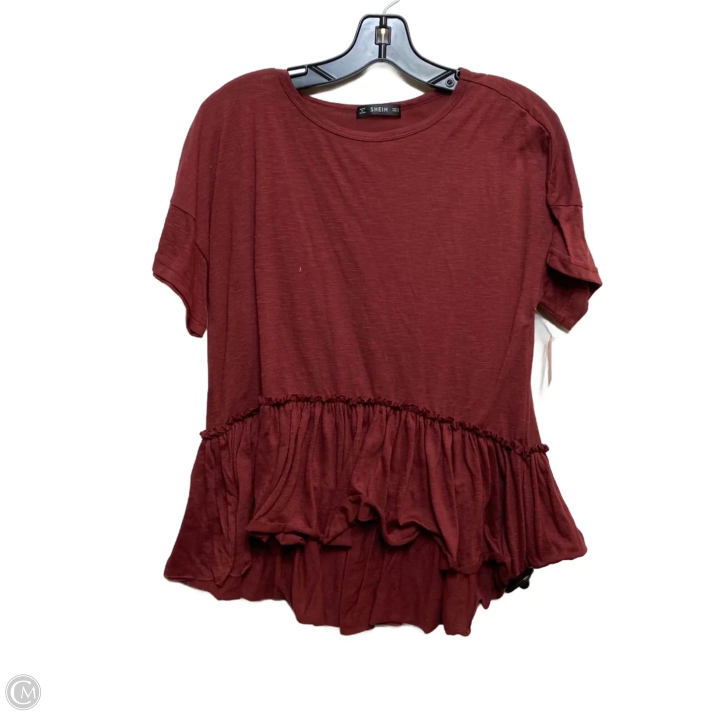Top Short Sleeve By Shein In Red, Size: S