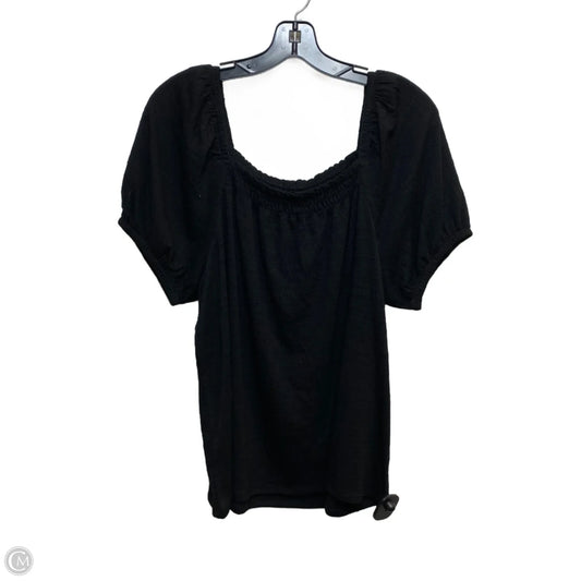 Top Short Sleeve By Wonderly In Black, Size: L