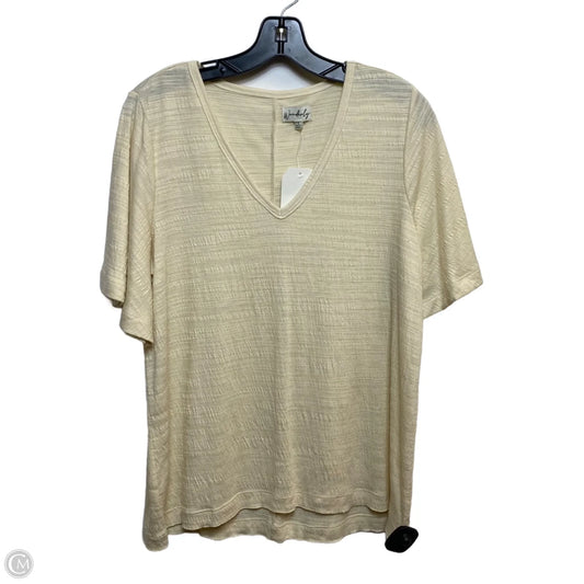 Top Short Sleeve By Wonderly In Cream, Size: L