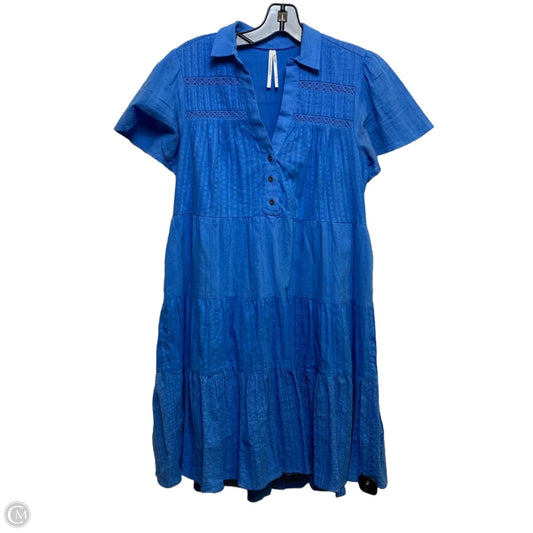 Dress Casual Midi By Anthropologie In Blue, Size: Xs