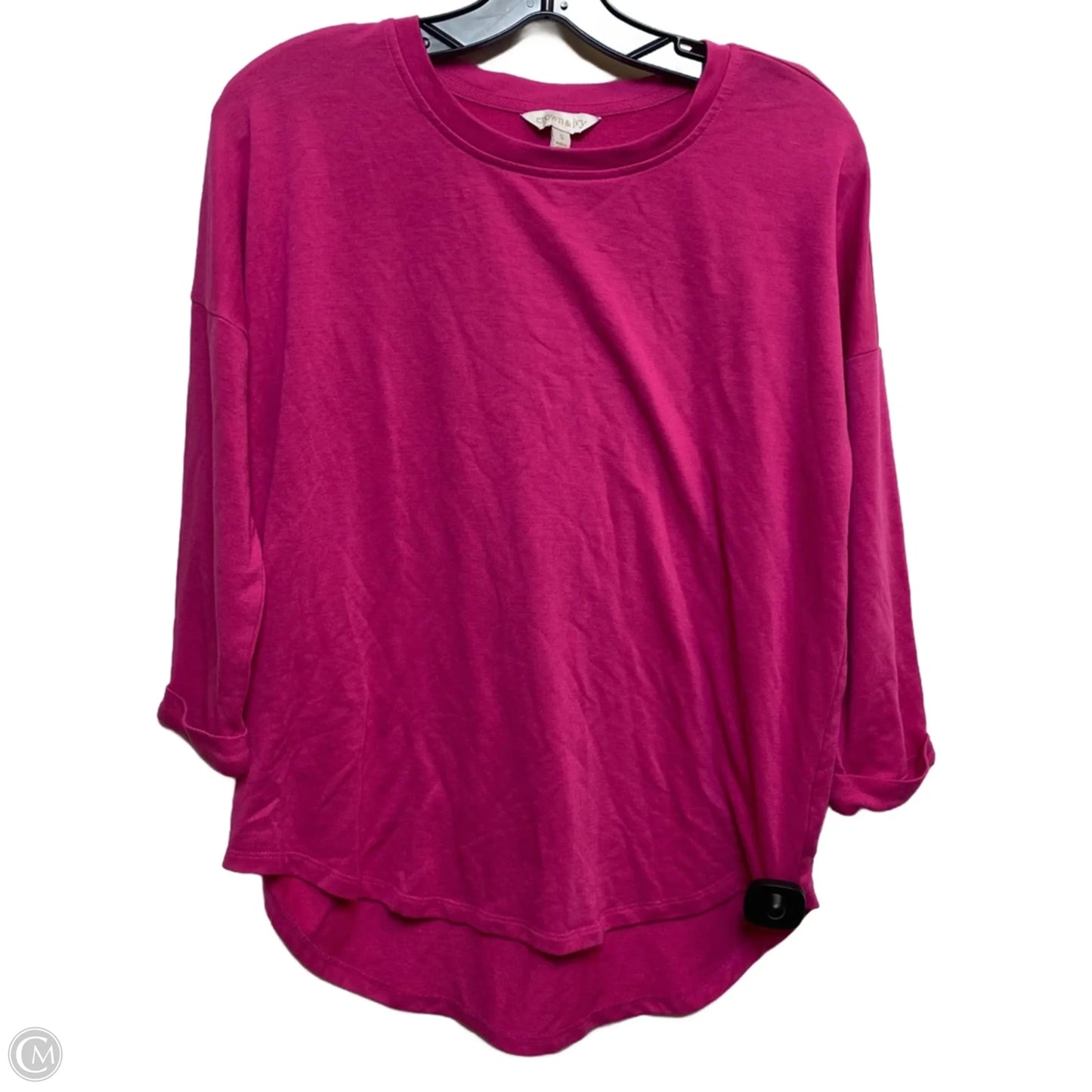Top 3/4 Sleeve Basic By Crown And Ivy In Pink, Size: S