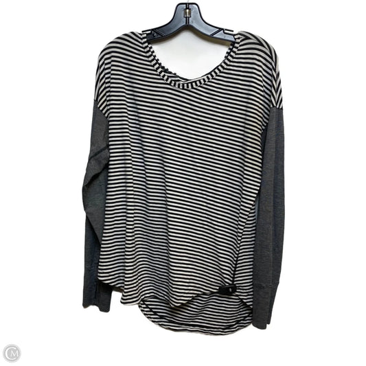 Athletic Top Long Sleeve Crewneck By Lululemon In Black & White, Size: L
