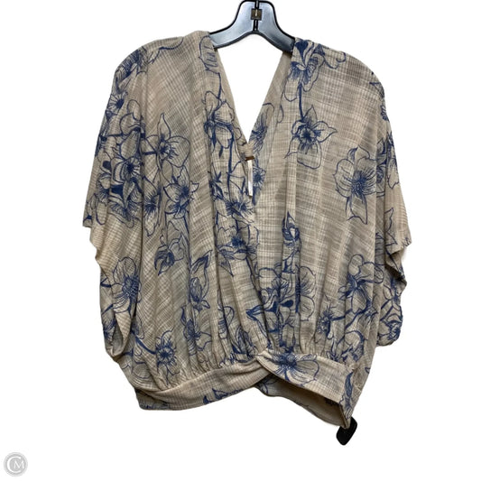 Top Short Sleeve By Free People In Blue & Pink, Size: L