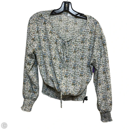 Top Long Sleeve By Vestique In Green & White, Size: S