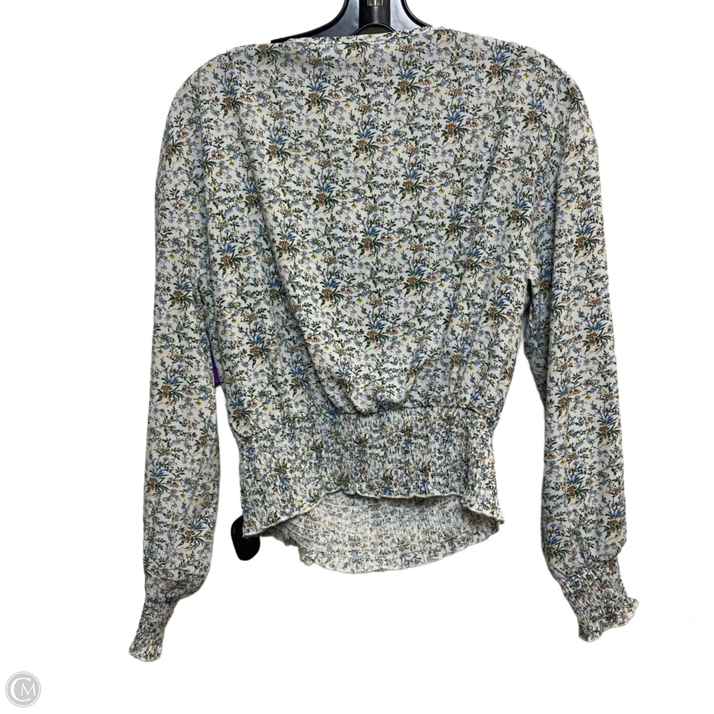Top Long Sleeve By Vestique In Green & White, Size: S