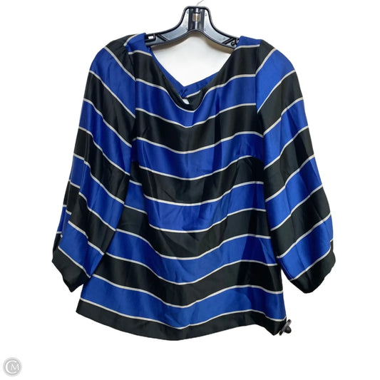 Top 3/4 Sleeve By Banana Republic In Black & Blue, Size: S