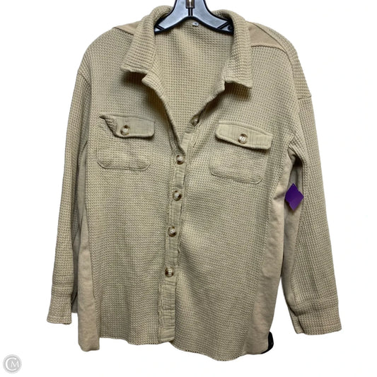 Top Long Sleeve By Cmf In Tan, Size: M