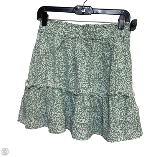 Skirt Mini & Short By Pink Lily In Green & White, Size: L