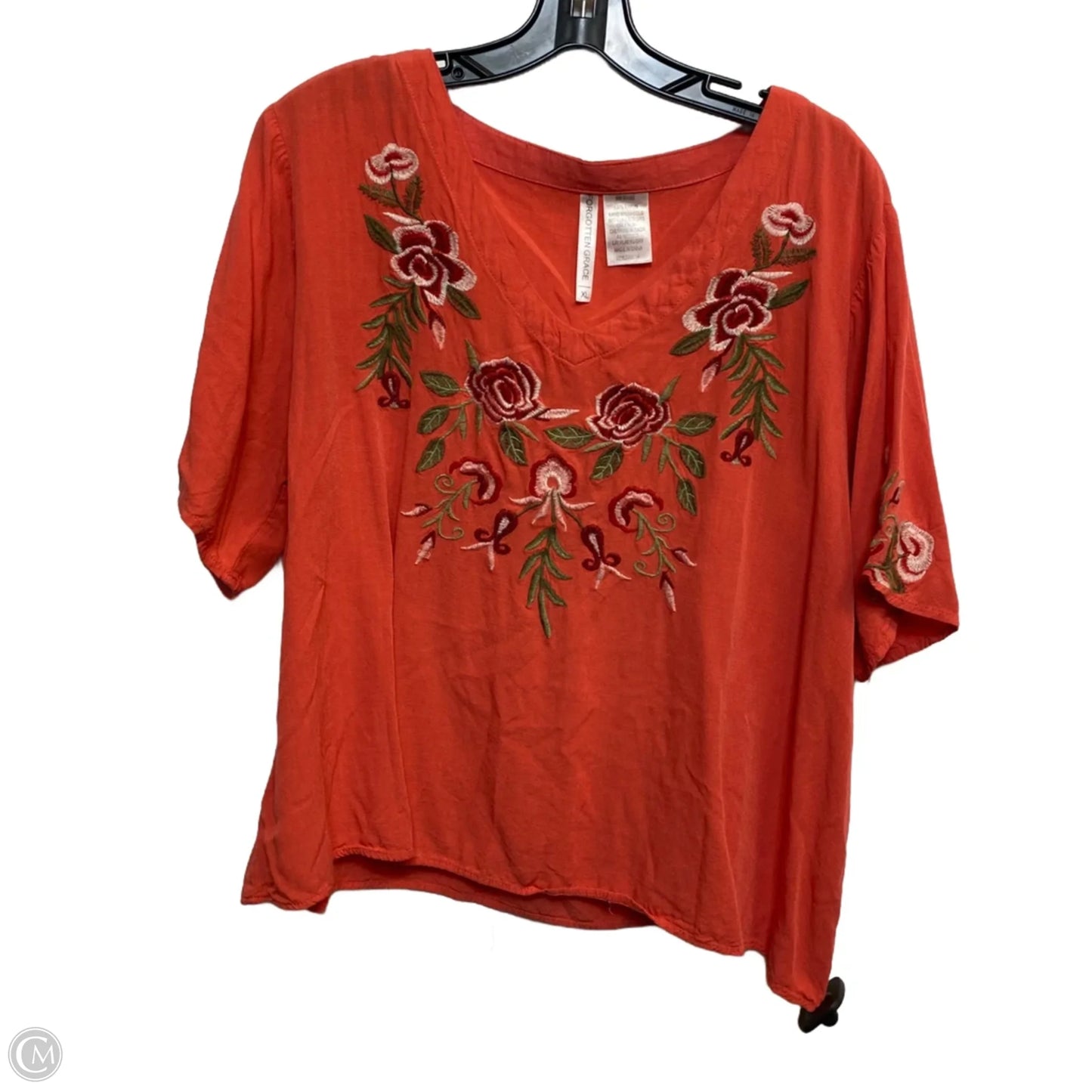 Top Short Sleeve By Forgotten Grace In Orange, Size: Xl