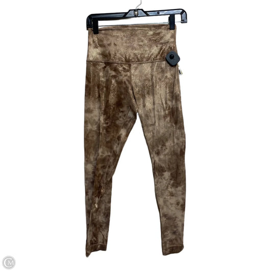 Athletic Leggings Designer By Lululemon In Brown & Tan, Size: S