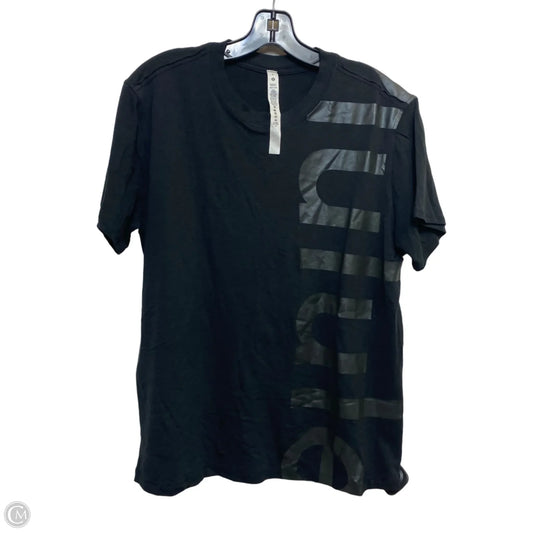Athletic Top Short Sleeve Designer By Lululemon In Black, Size: S