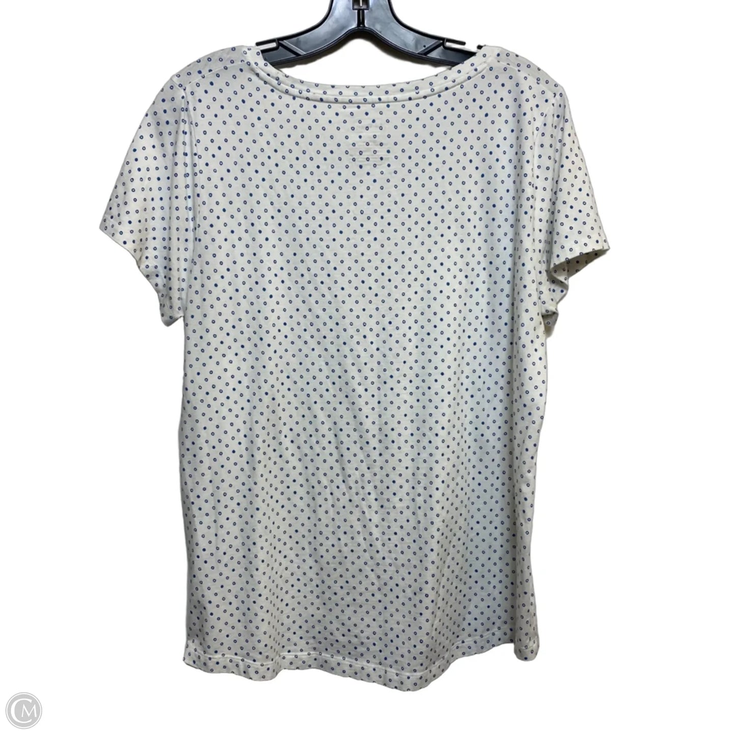 Top Short Sleeve Basic By L.l. Bean In Blue & White, Size: M
