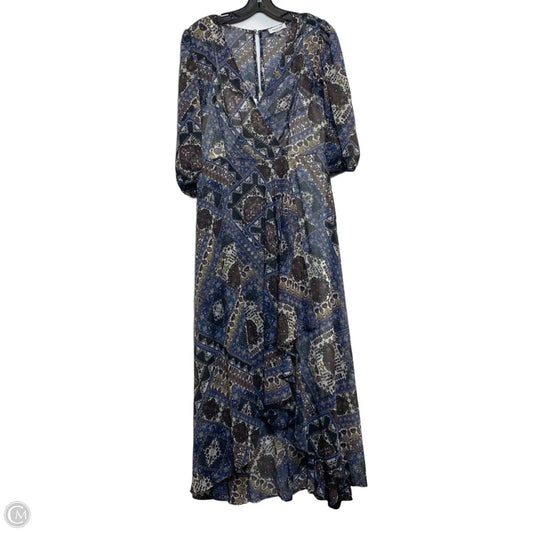 Dress Casual Maxi By Calvin Klein In Blue & White, Size: M