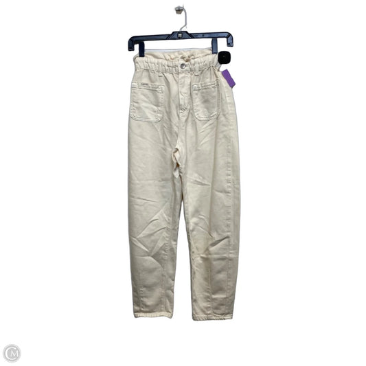 Jeans Straight By Zara In Cream Denim, Size: 2
