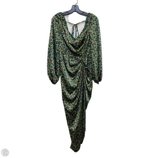 Dress Casual Maxi By Shein In Green & Tan, Size: M